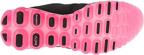 Skechers Sport Women's Skech Air Aim High Fashion Sneaker,Black Mesh/Hot Pink Trim,10 M US