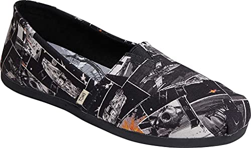 TOMS Black Star Wars Print Women's Canvas Slip-on Black 10014414 5