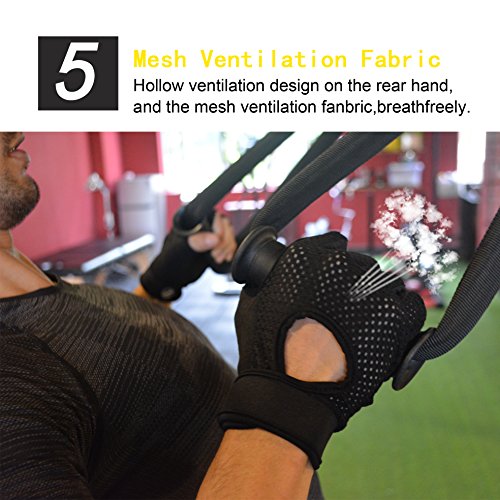 MOREOK Workout Gloves for Men Women, Weight Lifting Gloves Barehands Gloves Crossfit Gloves Ventilated Workout Gloves, Exercise Gloves with Wrist Wrap Support MK100-Orange-L