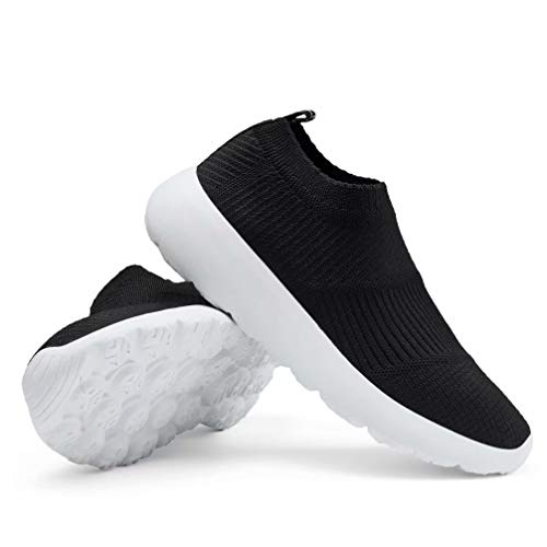 konhill Women's Athletic Walking Shoes - Comfortable Casual Work Gym Slip On Sneakers 10 US Black, 41