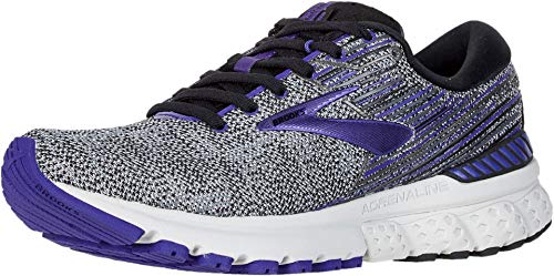 Brooks Womens Adrenaline GTS 19 Running Shoe - Black/Purple/Grey - B - 11.5
