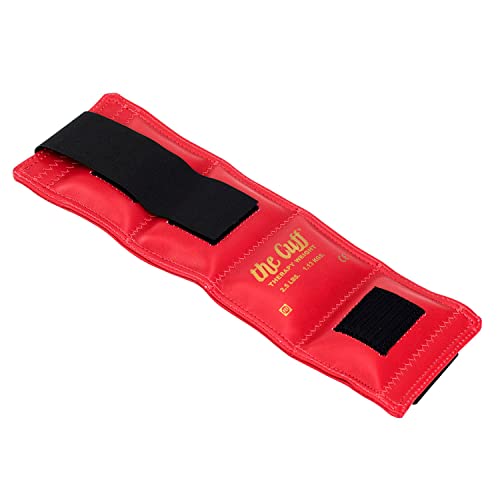 The Cuff Original Adjustable Ankle and Wrist Weight for Training, Dance, Running, Cardio, Aerobics, Toning, and Physical Therapy for Men and Women, 2.5 lb, Red