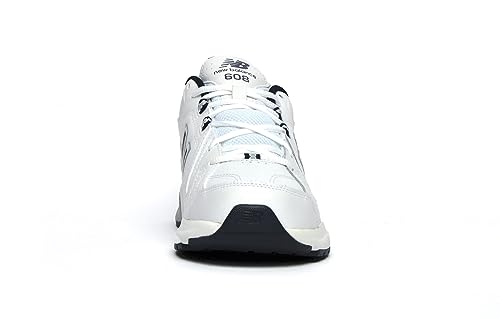 New Balance Men's 608 V5 Casual Comfort Cross Trainer, White/Navy, 6.5