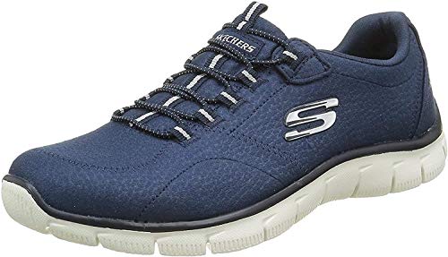 Skechers Women's Sport Empire - Rock Around Relaxed Fit Fashion Sneaker, Navy, 5 B(M) US