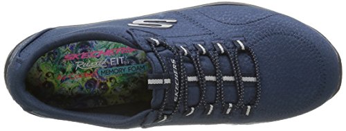 Skechers Women's Sport Empire - Rock Around Relaxed Fit Fashion Sneaker, Navy, 5 B(M) US