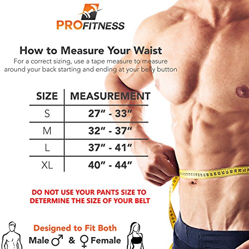 ProFitness 7MM Thick Weightlifting Belt, Olympic Lifting for Men and Women, 4inch Wide Back Lumbar Suport for Lifting - Ideal for suqat, powerlifitng, (Black/White, Large)