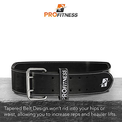 ProFitness Weightlifting Belt Adjustable Squat core Power Female Womens Buckle Workout (Black/White, X-Large)