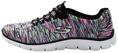 Skechers Women's Sport Empire - Rock Around Relaxed Fit Fashion Sneaker, Black/Multi, 10 B(M) US