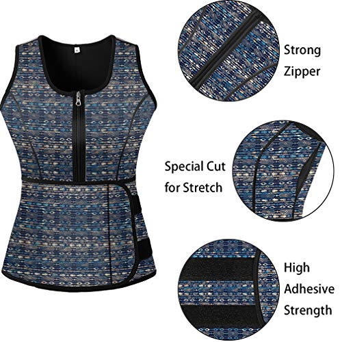 HOPLYNN Sauna Sweat Vest Waist Trainer Corset Trimmer Shaper Belt for Women, Neoprene Waist Cincher Stomach Tummy Shaper Floral XX-Large