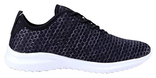 YILAN Women's Fashion Sneakers Breathable Sport Shoes (8.5, Ebony)