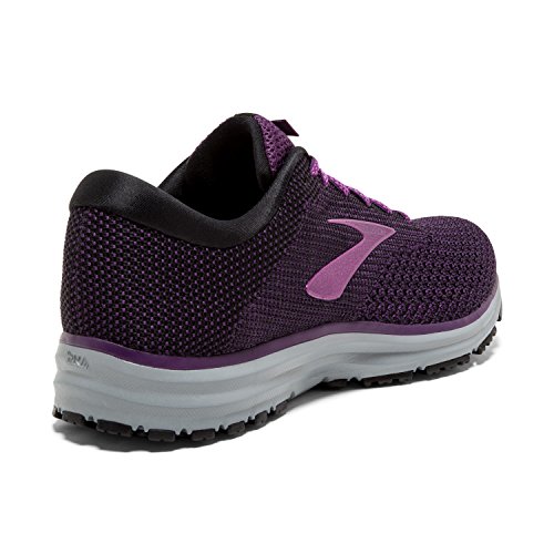 Brooks Womens Revel 2 Running Shoe - Black/Purple/Grey - B - 6.5