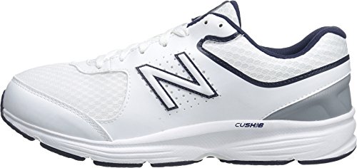 New Balance Men's 411 V2 Lace-Up Walking Shoe, White/Blue, 14 M US