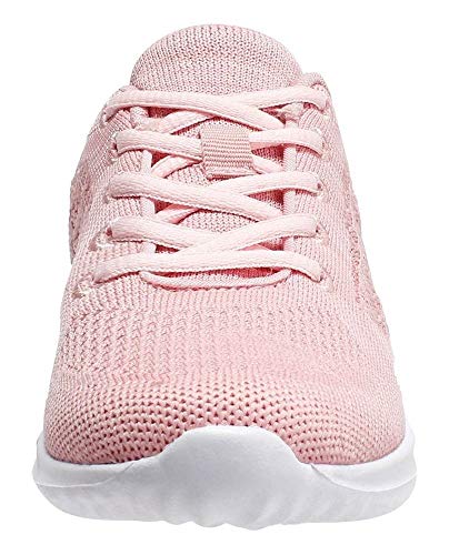 YILAN Women's Fashion Sneakers Breathable Sport Shoes (7, Pink-5)