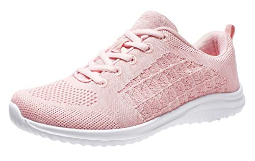 YILAN Women's Fashion Sneakers Breathable Sport Shoes (8.5, Pink-5)