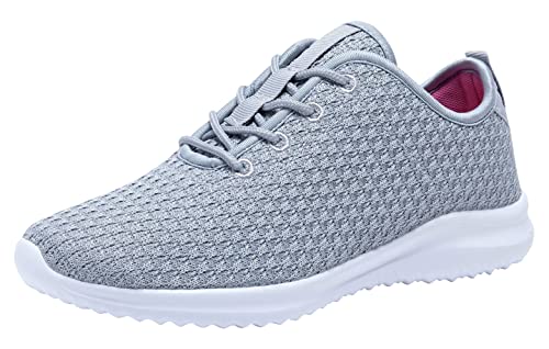 YILAN Women's Fashion Sneakers Breathable Sport Shoes (8.5, Grey)