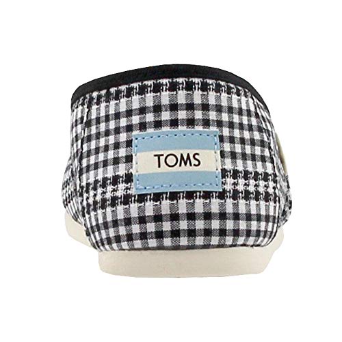 TOMS Women's Alpargata Espadrille, Size: 10 B(M) US, Color: Black Gingham Stripe