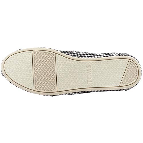 TOMS Women's Alpargata Espadrille, Size: 10 B(M) US, Color: Black Gingham Stripe