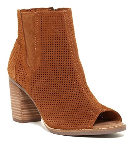 TOMS Lunata Bootie Cinnamon Suede Perforated 6