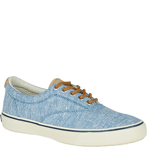 Men's Blue Linen Fashion Sneakers, Size 8