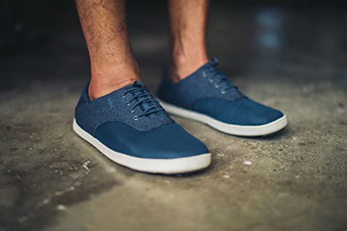 OLUKAI Nohea Moku Men's Boat Shoes, No Tie Laces & Stretch Construction, Breathable Mesh & All Weather Rubber Soles, Night/Night, 9.5