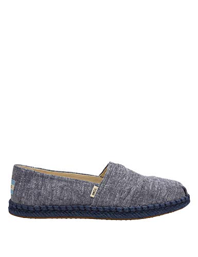 TOMS womens Alpargata on Rope Espadrilles, Navy Slub Chambray Rope, 9 US