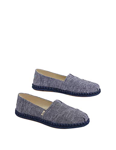 TOMS womens Alpargata on Rope Espadrilles, Navy Slub Chambray Rope, 9 US