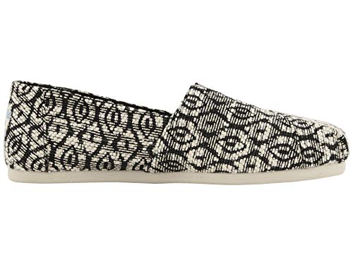 TOMS womens Alpargata flats shoes, Black Diamond Woven Rope, 6 US