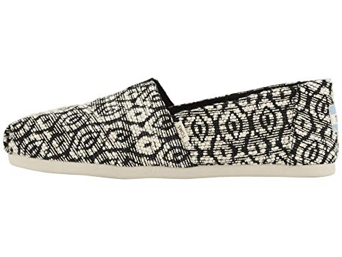 TOMS womens Alpargata flats shoes, Black Diamond Woven Rope, 6 US
