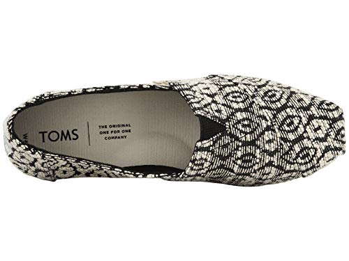 TOMS womens Alpargata flats shoes, Black Diamond Woven Rope, 6 US