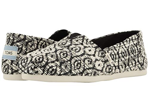 TOMS womens Alpargata flats shoes, Black Diamond Woven Rope, 6 US