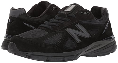 New Balance Men's Made 990 V4 Sneaker, Black/Grey, 10.5 2E US