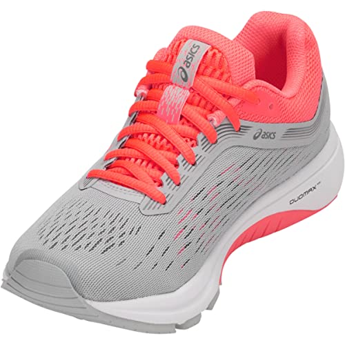 ASICS Women's GT-1000 7 Running Shoes, 7, MID Grey/Flash Coral