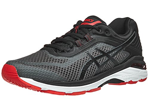 ASICS Men's GT-2000 6 Running Shoe, Dark Grey/Black/Red, 8 M US