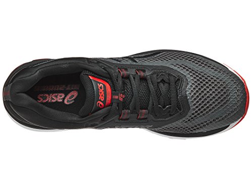 ASICS Men's GT-2000 6 Running Shoe, Dark Grey/Black/Red, 8 M US