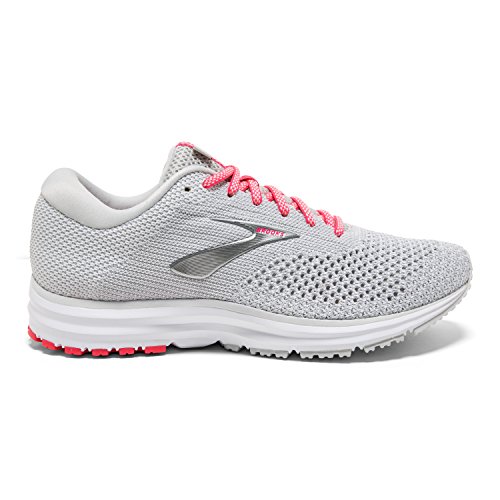 Brooks Womens Revel 2 Running Shoe - Grey/White/Pink - B - 9.5