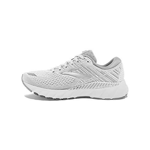 Brooks Womens Adrenaline GTS 19 Running Shoe - White/White/Grey - D - 6.0