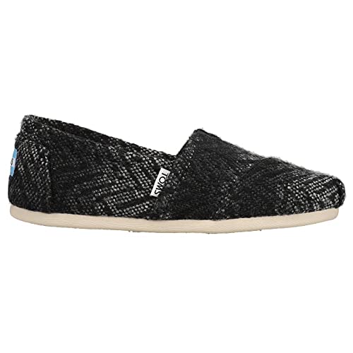 Toms Women's Classic Wool Grey/Black Textured Low Top Flat Shoe - 6M