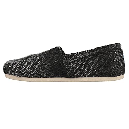 Toms Women's Classic Wool Grey/Black Textured Low Top Flat Shoe - 6M
