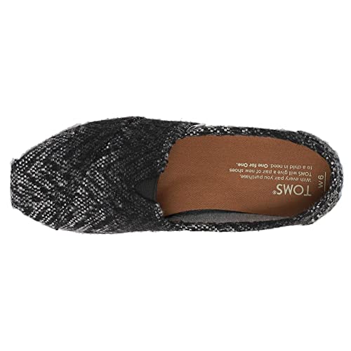 Toms Women's Classic Wool Grey/Black Textured Low Top Flat Shoe - 6M