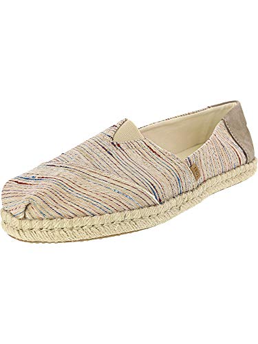 TOMS Espadrilles Birch Metallic Slub Stripe 10013506 Women's Size 6.5