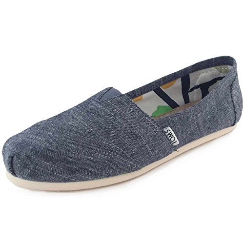Toms Womens Classic Chambray Blue Chambray Casual Shoe 6.5 Women US