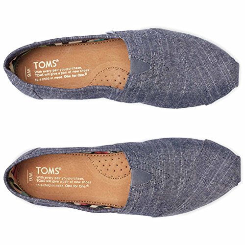 Toms Womens Classic Chambray Blue Chambray Casual Shoe 6.5 Women US