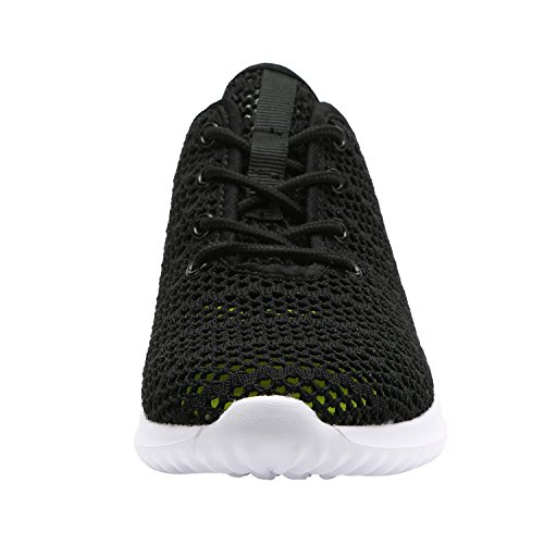 YILAN Women's Fashion Sneakers Breathable Sport Shoes (7, BKW) Black White