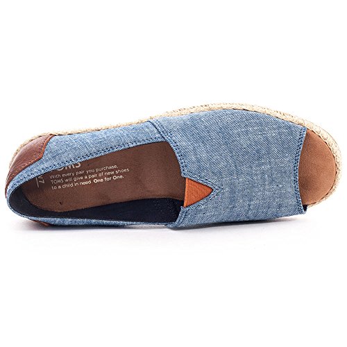 TOMS Chambray Open Toe Alpargatas 10007592 (Size: 6)
