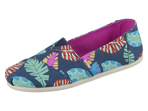 TOMS Women's Alpargata Espadrille, Size: 6 B(M) US, Color: Navy Tropical Leaves