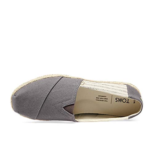 TOMS Women's Classic Canvas Slip-On Shoe, Drizzle Grey Ivy League Stripes on Rope, 6