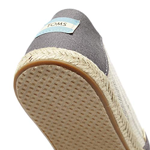 TOMS Women's Classic Canvas Slip-On Shoe, Drizzle Grey Ivy League Stripes on Rope, 6