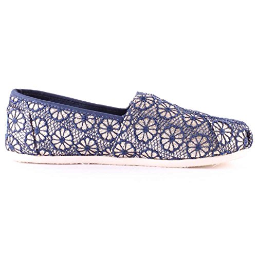 TOMS Women's Gold Navy Crochet Glitter 10006140 (Size: 6)