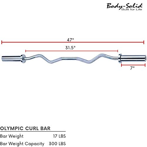 Body-Solid Chrome Olympic 47" Curl Bar