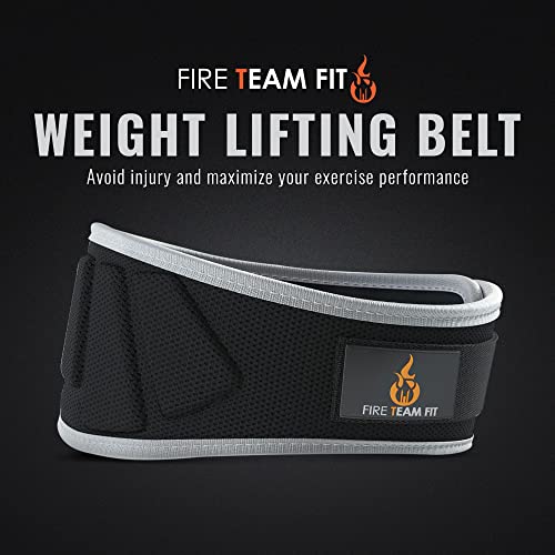 Fire Team Fit Weightlifting Belt, Weight Belt, Weight Lifting Belt for Men and Women, 6 Inch, Back Support for Lifting, Squat and Deadlifting Belt (Black/Grey, 30" - 34" Around Navel, Small)